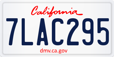 CA license plate 7LAC295