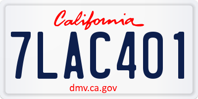 CA license plate 7LAC401