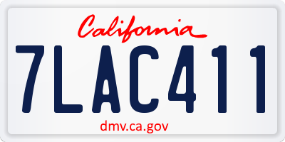 CA license plate 7LAC411