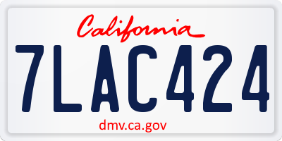 CA license plate 7LAC424