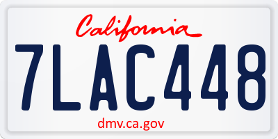 CA license plate 7LAC448