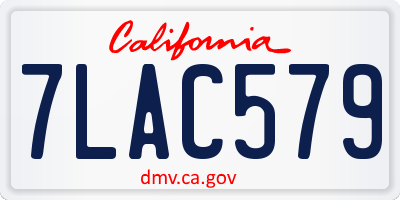 CA license plate 7LAC579