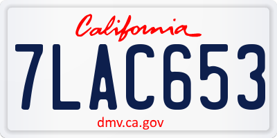 CA license plate 7LAC653