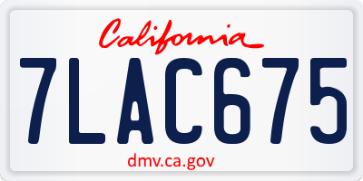 CA license plate 7LAC675