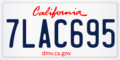 CA license plate 7LAC695