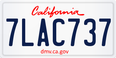 CA license plate 7LAC737