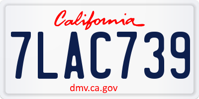 CA license plate 7LAC739