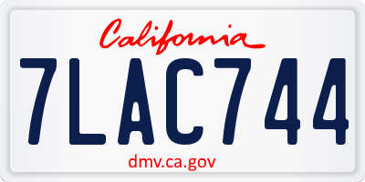 CA license plate 7LAC744