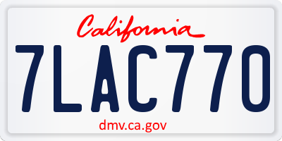 CA license plate 7LAC770