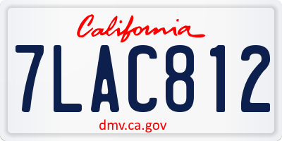 CA license plate 7LAC812