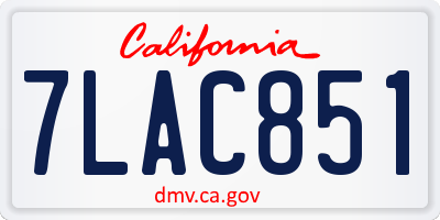 CA license plate 7LAC851