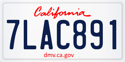 CA license plate 7LAC891