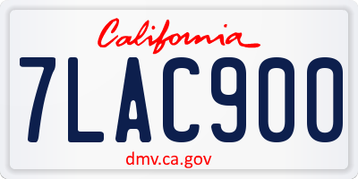 CA license plate 7LAC900