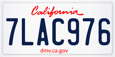 CA license plate 7LAC976