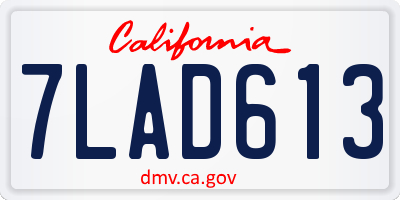 CA license plate 7LAD613