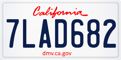 CA license plate 7LAD682