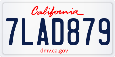 CA license plate 7LAD879