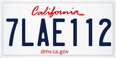CA license plate 7LAE112