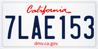 CA license plate 7LAE153