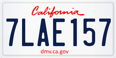 CA license plate 7LAE157