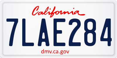 CA license plate 7LAE284