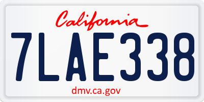 CA license plate 7LAE338