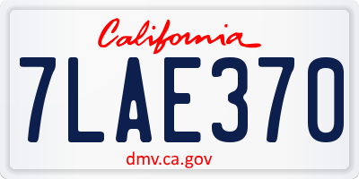 CA license plate 7LAE370