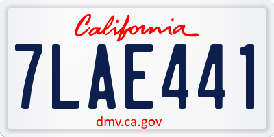 CA license plate 7LAE441