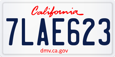 CA license plate 7LAE623