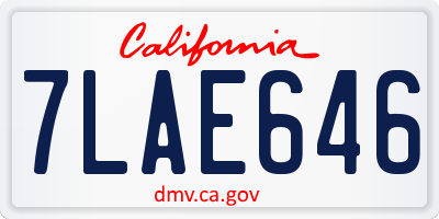 CA license plate 7LAE646