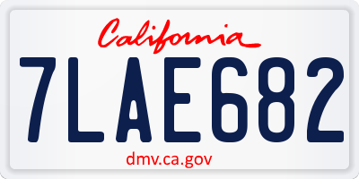 CA license plate 7LAE682