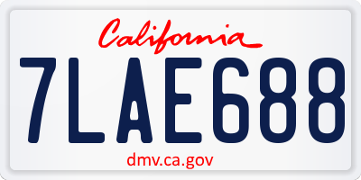 CA license plate 7LAE688