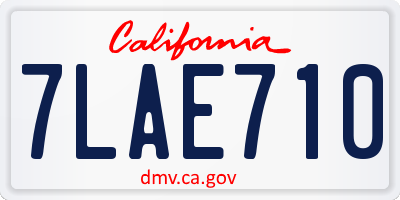 CA license plate 7LAE710
