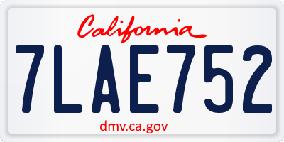 CA license plate 7LAE752