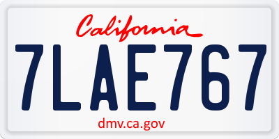 CA license plate 7LAE767