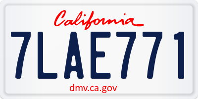 CA license plate 7LAE771