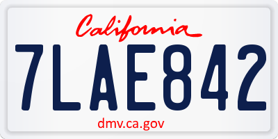 CA license plate 7LAE842