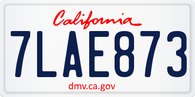 CA license plate 7LAE873