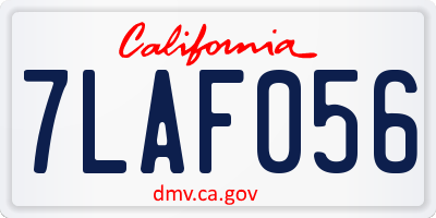 CA license plate 7LAF056
