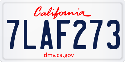 CA license plate 7LAF273