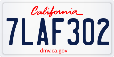 CA license plate 7LAF302