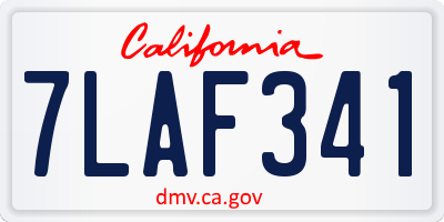 CA license plate 7LAF341
