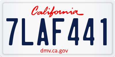 CA license plate 7LAF441