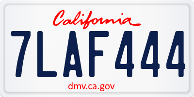 CA license plate 7LAF444