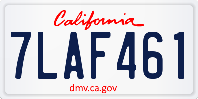 CA license plate 7LAF461