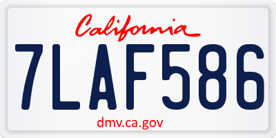 CA license plate 7LAF586