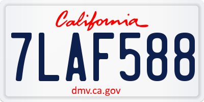 CA license plate 7LAF588