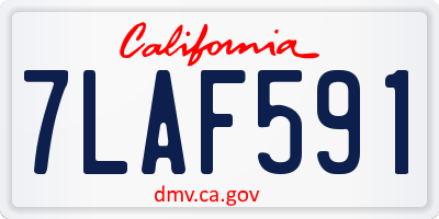 CA license plate 7LAF591