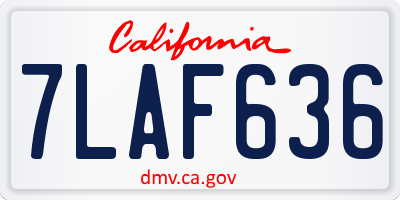 CA license plate 7LAF636