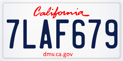 CA license plate 7LAF679